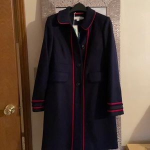 Boden US Size 6 Navy Wool Coat